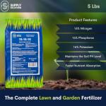 Supply Solutions 16-16-16 Complete Lawn & Garden All Purpose Granular Fertilizer - The Ultimate Plant Food for Lush Greenery & Vibrant Blooms - for All Plants, Vegetables, Fruits, and Berries - 5lbs