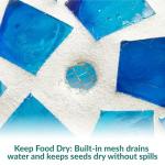 Blue Mosaic 6-Inch Glass Hanging Bird Feeder