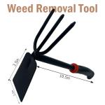 Hoe and Cultivator Garden Rake with Rubber Handle, Hoe & Sturdy 3 Claw Tiller, 2-in-1 Duty Gardening Hand Tools for Digging, Loosening Soil, Weeding, Cultivating