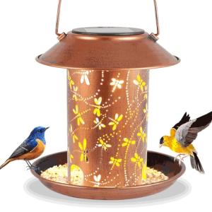 Bird Feeders for Outdoors Dragonfly Solar Lanterns Outdoor Waterproof Garden Decor Birthdays for Women Mom Grandma Metal Solar Decoration Outside LED Lanterns for Yard, Patio