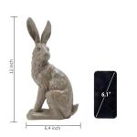 DiliComing Outdoor Rabbit Garden Statue - 12 Inch Large Easter Bunny Decor Grey Resin Animal Sculpture for Home Lawn Yard Decorations Womens Gifts