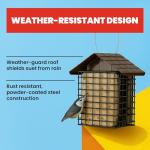 More Birds Double Suet Feeder with Weather Guard, 6.5" L X 4.25" W X 7.25" H, Brown