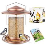 iBorn Hanging Metal Bird Feeder with Large Roof