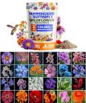 HOME GROWN Premium Wildflower Seeds Bulk - 134,000+ Non-GMO USA Native Seeds for Planting Outdoors - 23 Varieties Wild Flower Mix for Butterfly Garden, Perennial & Annual Flowers (3oz)