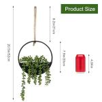 CEWOR 2pcs Artificial Hanging Succulent Plants, Fake String of Pearls in Pot with Lanyard Boho Wall Decor for Bathroom Living Room Home Indoor Outdoor Decorations, Black