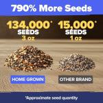 HOME GROWN Premium Wildflower Seeds Bulk - 134,000+ Non-GMO USA Native Seeds for Planting Outdoors - 23 Varieties Wild Flower Mix for Butterfly Garden, Perennial & Annual Flowers (3oz)