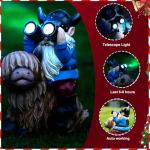 Solar LED Garden Gnome on Highland Cow Statue