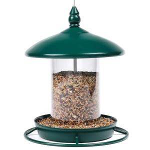 Bird Feeder for Outdoors - 360° Feeding Perch. Green