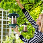 Bird Feeder for Outdoors - 360° Feeding Perch. Green