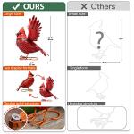 Nacome Cardinal Garden Decor Metal Yard: Art Outdoor Sculptures & Statues Large Red Bird Ornaments for Patio Balcony Front Backyard - Valentines Day Gifts for Her Wife Women Mom Grandma Birthday