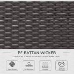 Outsunny 7-Piece Patio Furniture Set, Outdoor Wicker Conversation Set, All Weather PE Rattan Sectional Sofa Set with Cushions and Tempered Glass Top Coffee Table, Pillows, Cream White