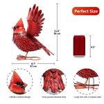 Nacome Cardinal Garden Decor Metal Yard: Art Outdoor Sculptures & Statues Large Red Bird Ornaments for Patio Balcony Front Backyard - Valentines Day Gifts for Her Wife Women Mom Grandma Birthday