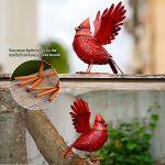 Nacome Cardinal Garden Decor Metal Yard: Art Outdoor Sculptures & Statues Large Red Bird Ornaments for Patio Balcony Front Backyard - Valentines Day Gifts for Her Wife Women Mom Grandma Birthday