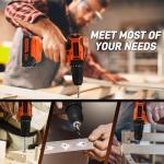 COMOWARE Household Tool Set with 20V Cordless Drill Driver, 120Pcs Hand Tool Kit for Men, Power Drill Set with Plastic Toolbox, Ideal for Office, Garden, DIY Project