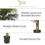 6.5FT Artificial Golden Cane Palm Tree with Planter