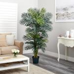 6.5FT Artificial Golden Cane Palm Tree with Planter