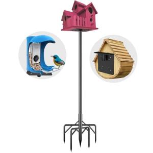 Bird Feeder Pole Kit 79 Inch,Bird House Pole for Outdoors Heavy Duty,5 Base Prongs Adjustable Bird Feeder Stand for Bird House