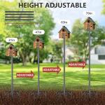 Bird Feeder Pole Kit 79 Inch,Bird House Pole for Outdoors Heavy Duty,5 Base Prongs Adjustable Bird Feeder Stand for Bird House