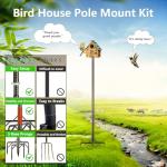 Bird Feeder Pole Kit 79 Inch,Bird House Pole for Outdoors Heavy Duty,5 Base Prongs Adjustable Bird Feeder Stand for Bird House
