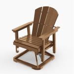Kingdura Adirondack Swivel Glider Chair, HDPE Patio Glider Rocking Chair for Outdoor, All-Weather Glider Chair for Porch Balcony Lawn Poolside, 450LBS Capacity (Brown)