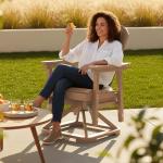 Kingdura Adirondack Swivel Glider Chair, HDPE Patio Glider Rocking Chair for Outdoor, All-Weather Glider Chair for Porch Balcony Lawn Poolside, 450LBS Capacity (Brown)