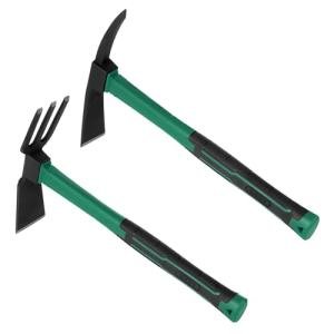 NAUKII 2pcs Pick Axes for Digging and No Installation Required Garden Hoe and Cultivator Hand Rake Garden Tool Durable and Comfortable Handle Mattock Weeding Hoe（Light Blue）