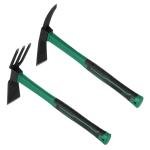 NAUKII 2pcs Pick Axes for Digging and No Installation Required Garden Hoe and Cultivator Hand Rake Garden Tool Durable and Comfortable Handle Mattock Weeding Hoe（Light Blue）