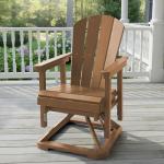 Kingdura Adirondack Swivel Glider Chair, HDPE Patio Glider Rocking Chair for Outdoor, All-Weather Glider Chair for Porch Balcony Lawn Poolside, 450LBS Capacity (Brown)