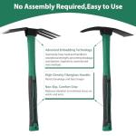 NAUKII 2pcs Pick Axes for Digging and No Installation Required Garden Hoe and Cultivator Hand Rake Garden Tool Durable and Comfortable Handle Mattock Weeding Hoe（Light Blue）