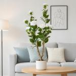 2Pcs/3FT Artificial Camellia Tree for Indoor Porch Decor, Realistic Faux Plant in Pot with White Flowers, 35" Tall Potted Greenery Fake Camellia Plant for Home Office Outdoor Patio Wedding Decor