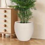 YNNICO Plant Pots 17.5/14.8/12.2 inch Set of 3, Flower Pots with Drainage Holes, Large Planters for Indoor Outdoor Garden Plants and Flowers. (Light Beige)