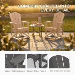 Kingdura Adirondack Swivel Glider Chair, HDPE Patio Glider Rocking Chair for Outdoor, All-Weather Glider Chair for Porch Balcony Lawn Poolside, 450LBS Capacity (Brown)