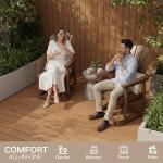 Kingdura Adirondack Swivel Glider Chair, HDPE Patio Glider Rocking Chair for Outdoor, All-Weather Glider Chair for Porch Balcony Lawn Poolside, 450LBS Capacity (Brown)