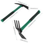 NAUKII 2pcs Pick Axes for Digging and No Installation Required Garden Hoe and Cultivator Hand Rake Garden Tool Durable and Comfortable Handle Mattock Weeding Hoe（Light Blue）