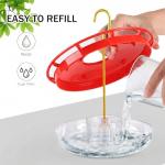 eWonLife Hummingbird Feeder for Outdoors, 2 Pack, Leak-Proof, Easy to Clean and Refill, Saucer Humming Bird Feeder Plastic, Including Hanging Hook, with 5 Feeding Ports (16 Ounce/Pack)