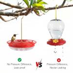 eWonLife Hummingbird Feeder for Outdoors, 2 Pack, Leak-Proof, Easy to Clean and Refill, Saucer Humming Bird Feeder Plastic, Including Hanging Hook, with 5 Feeding Ports (16 Ounce/Pack)