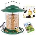 Hanging Green Bird Feeder for Outdoor Gardens