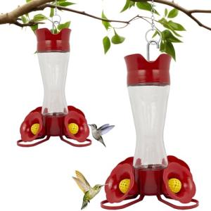 Perky-Pet 203CPBN-2 Pinch-Waist Glass Hummingbird Feeder with Perches, Built-in Ant Moat and Bee Guards - Outdoor Garden Décor - 2 Pack