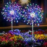 suddus Solar Garden Lights Outdoor Waterproof Decorative, 2Pack 150LED Firework Lights 8 Modes, Multicolor Solar Fairy Light for Yard, Patio, Pathway, Flowerbed Party Wedding Decor