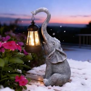 Goodeco 11" Elephant Statue for Garden Decor