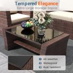 5-Piece Rattan Patio Furniture Set for Garden