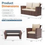 5-Piece Rattan Patio Furniture Set for Garden