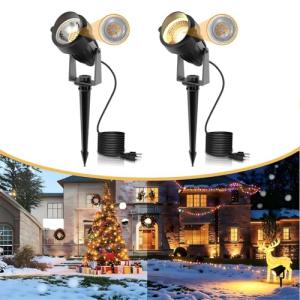 L LOHAS LED 5W Dusk to Dawn Outdoor Lighting, Auto On/Off 3000K Landscape Outdoor Spotlight, IP66 Waterproof Plug in Spot Lights for Yard, Garden, House, Pathway, Plant, UL Listed (2 Pack)