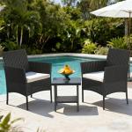 Wicker Bistro Set for Outdoor Conversations (3 Pieces)
