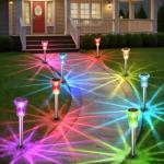 Eyrosa Solar Outdoor Lights, 10 Pack Solar Pathway Lights Outdoor Waterproof, Stake Lighting for Garden Yard Path Walkway Driveway Patio Lawn Decor,Color Changing