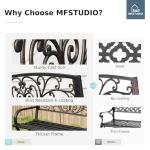 MFSTUDIO Outdoor Garden Bench with Floral Backrest