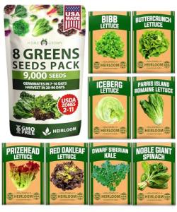 8 Lettuce & Salad Greens Seed Vault, Non-GMO