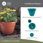8-Inch Dusty Teal Caribbean Planter for Herbs & Flowers