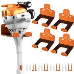 ZGJWJYUU Garage Storage Trimmer Rack, Weed Whackers Holder Organizer Garden Power Tool Hanger Wall Mounted for Garage Trimmer, Hedge Trimmer, Grass Trimmer, Garden Tools,4 Packs(Orange)