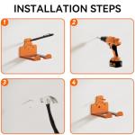 ZGJWJYUU Garage Storage Trimmer Rack, Weed Whackers Holder Organizer Garden Power Tool Hanger Wall Mounted for Garage Trimmer, Hedge Trimmer, Grass Trimmer, Garden Tools,4 Packs(Orange)